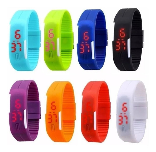 Reloj Led Silicona Resistente Agua Unisex Sport