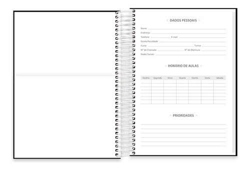 Caderno Lumi Capa Dura Com Elastico 160 Folhas 10 Materias