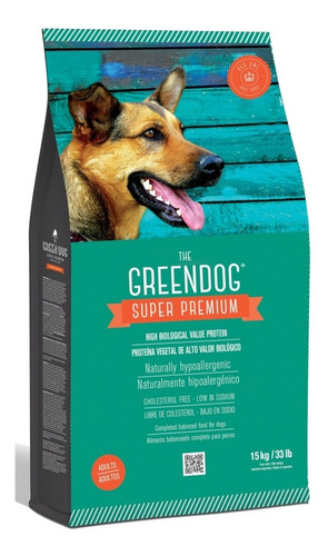 Imagen 1 de 1 de Alimento The Green Dog Super Premium  para perro adulto todos los tamaños sabor mix en bolsa de 15 kg