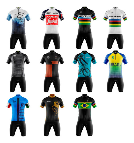 Conjunto Ciclismo Bermuda + Camisa + Manguito Brinde M Ao 3g