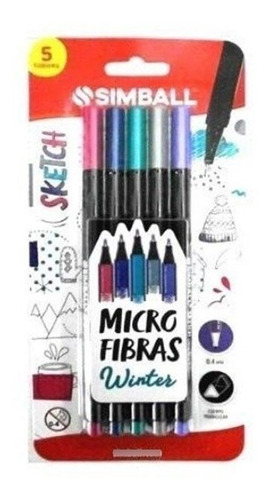 Simball Micro Fibras Sketch Winter Pack X5 Colores 