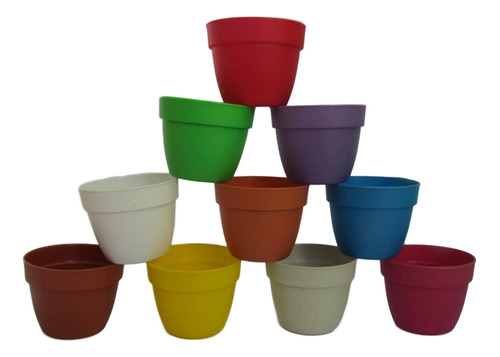 Vaso Plástico Colorido Pote 6 Mudas Plantas Suculentas 50 Ud