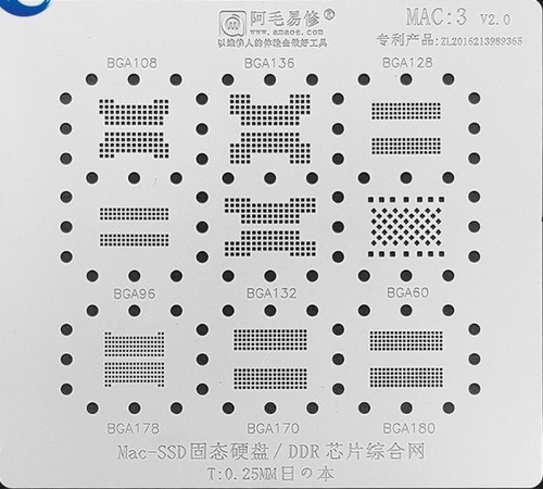 Stencil Para Reballing Mac3 Amaoe Bga