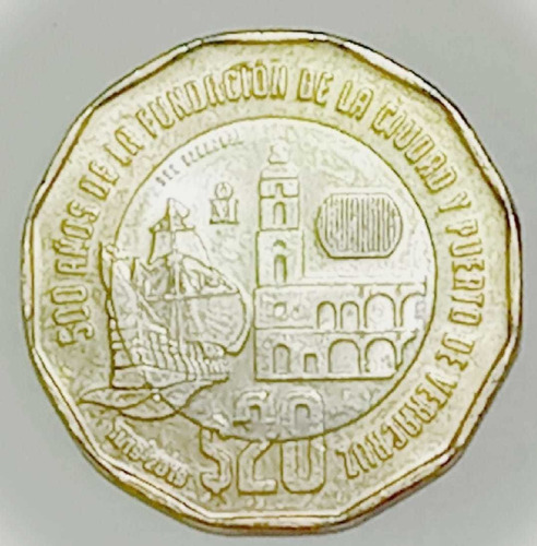 Moneda Conmemorativa De Los 500 Años De La Ciud De 20 Pesos 