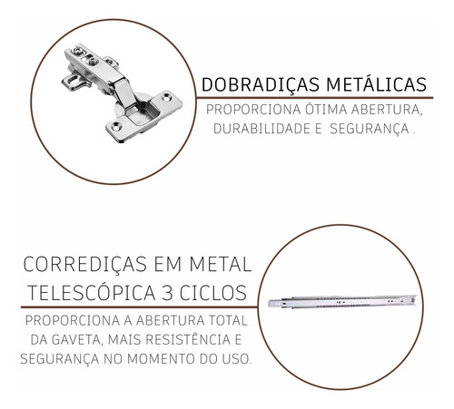 Cozinha Modulada Completa Fidelitá Viena 7 Peças 600cm 16 Portas 6 Gavetas Com Tampo Branco