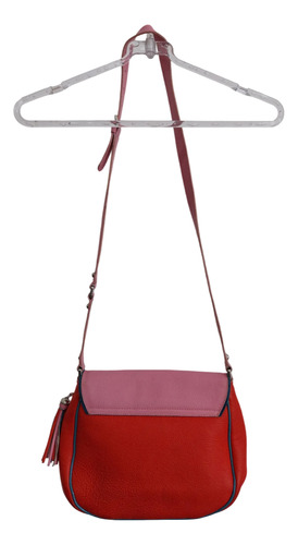 Cartera Jackie Smith Cuero Rojo Y Rosa Correa Regulable Rojo (Usado)
