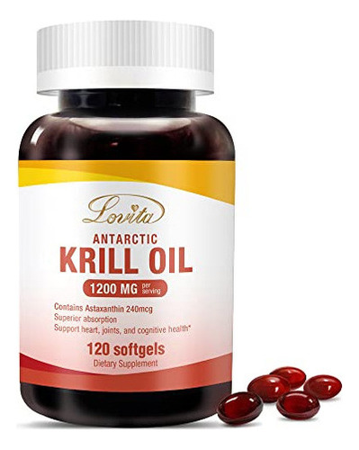 Aceite De Krill Lovita 1200 Mg Con Astaxantina, Epa, Dha, Su