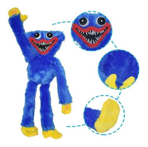Imagen 5 de 7 de Huggy Wuggy + Mascara Plush Blue Kit 4 Piezas Playtime