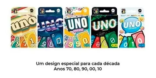 Jogo De Cartas Uno Iconic 90s Edição De 50 Anos Original