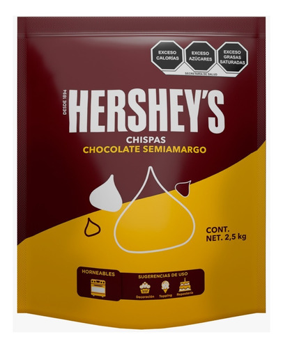 Chispas Chocolate Semi-amargo Hershey's Bolsa 2.5kg