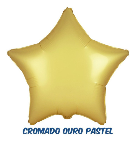 Balão Metalizado Estrela De 50cm - 20 Polegadas - Flexmetal Cor Ouro Pastel