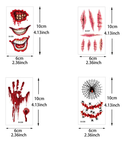 J Tatuajes Falsos De Halloween Pegatinas De Tatuaje Con