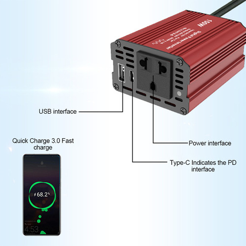 Inversor De Corriente De 150 W: Adaptador De Coche De 12 V A