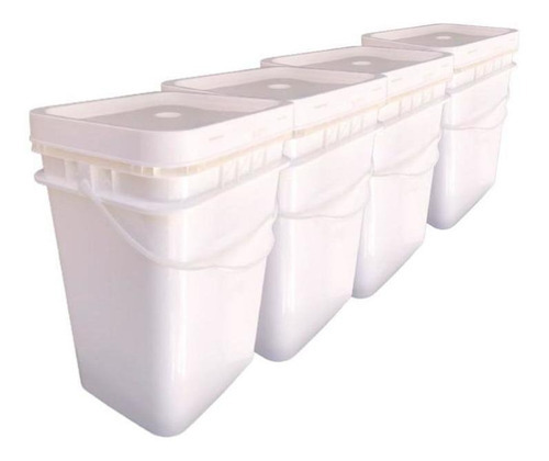 Pote para alimentos Nastripack Balde retangular 20l para hamburguer 4 pçs 20L branco