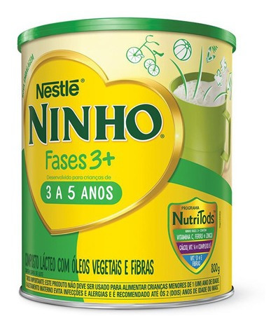 Fórmula Infantil Nestlé Ninho Fases 3 + Em Lata 800g