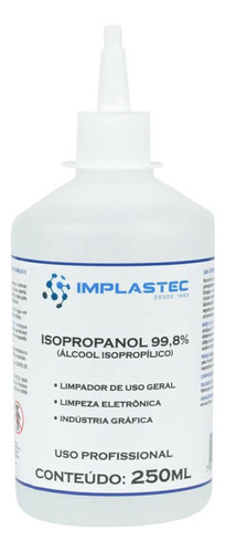 Álcool Isopropílico Com Bico Aplicador Implastec 250ml