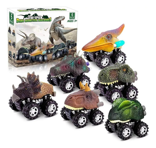 Set De 6 Autos Dinosaurios, Friccion Bestoys