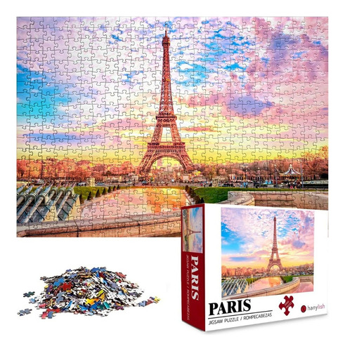 Rompecabezas 1000 Piezas Paris Y Torre Eiffel Máxima Calidad