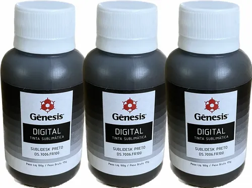 comprar Tinta Sublimática Preta Genesis Kit 3 Un X 100ml Sublidesk..
