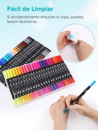 Imagen 5 de 6 de 48 Colores Plumones Punta Pincel Brush Marcadores Lettering