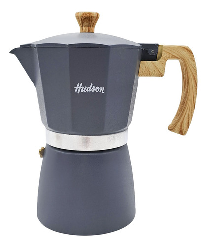 Cafetera Italiana Hudson Aluminio Esmaltada Gris 6 Tzs. Hsk