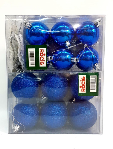 Kit De Adornos 36 Pzas. Azul P/ Árbol De Navidad. El Mejor!!