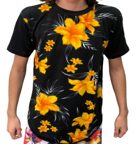 Imagem 1 de 10 de Kit 4 Camisa Blusa Masculina Longline Floral Swag Regata  