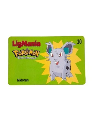 Cartão Telefônico Ligmania Pokémon - Nidoran Fêmea - 26/30