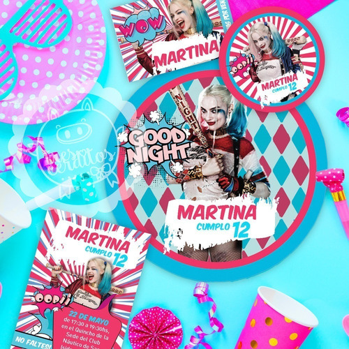 Kit Imprimible Editable Harley Quinn Escuadrón Suicida 3c