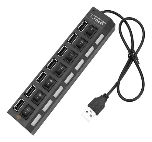 Conector Multiplicador Hub 7 Puertos Usb Pc Laptop 500 Gb