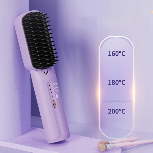. Plancha De Pelo Inalámbrica, Peine Caliente Eléctrico Con