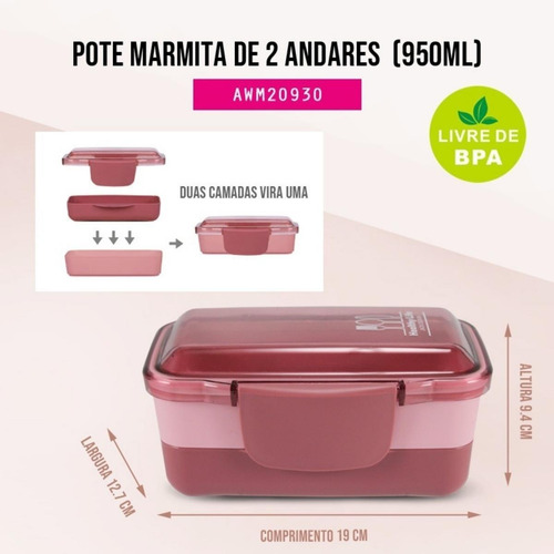Imagem 3 de 6 de Bolsa Térmica Feminina Marmita + Lancheira + Garrafa=3 Peças