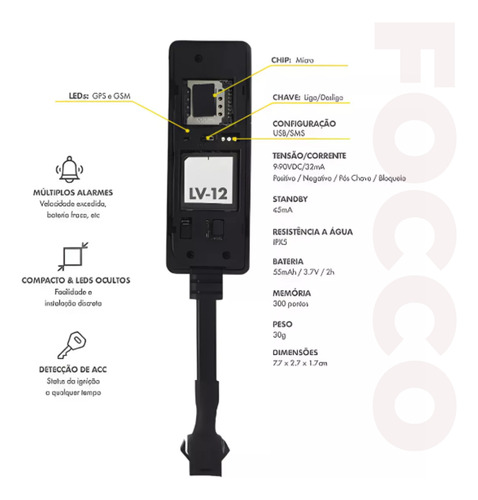 Rastreador Veicular Gps Com Chip E Aplicativo Em Tempo Real