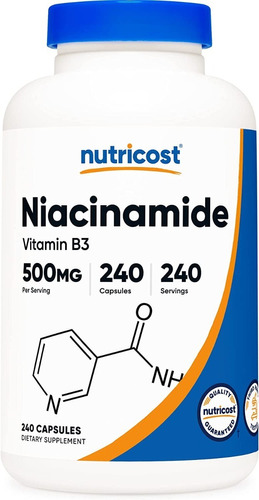 Niacina Niacinamide Vitamina B3 500mg 240 Capsulas De Eeuu