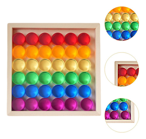 Juego De Bloques De Construcción Arcoíris Apilables, Cubos
