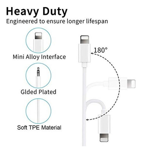 Cable Aux Para iPhone, Cable Aux Para iPhone Para Coche, Paq