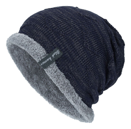 Gorro De Punto Con Ala Gruesa De Felpa, Cálido Para Exterior