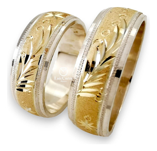 Argollas Matrimonio Oro 18 Kilates Y Plata Ley 9.50