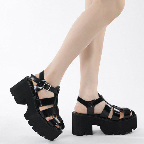 Sandalias De Suela Suave Y Tacón Grueso A La Moda Para Mujer