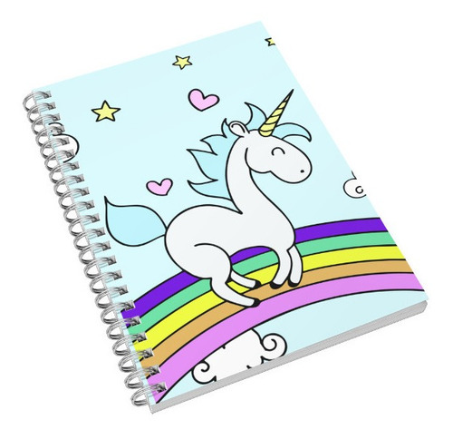 Unicornio Cielo Kawaii Libreta De Dibujo Pasta Dura