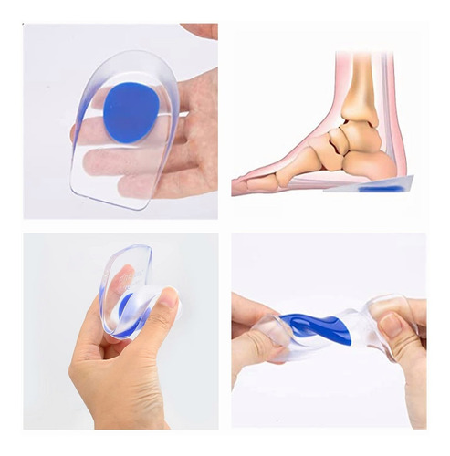 Imagen 10 de 10 de 2 Pares Plantillas Ortopedicas Taloneras Silicona Fascitis