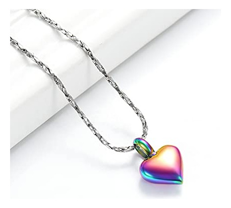 Collar De Urna De Cenizas En Forma De Corazón Con Mini Urna,