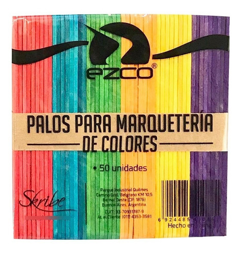 Palito P/ Helado Color Marquetería Ezco Madera Natural X50 U