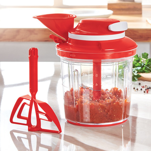 Procesador Manual De Alimentos Tupperware 1.2l Rojo