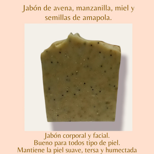 Jabon Artesanal De Manzanilla, Avena Y Miel