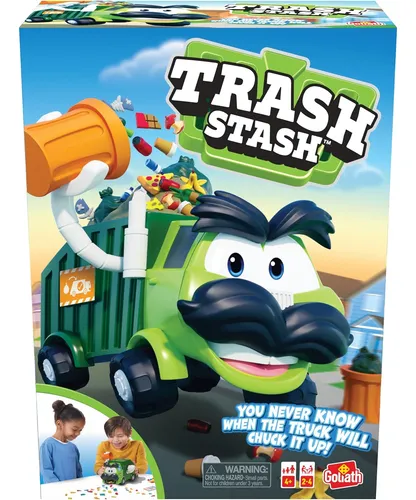 Juego Goliath Trash Stash: Llena Un Basurero, Miralo Volcar