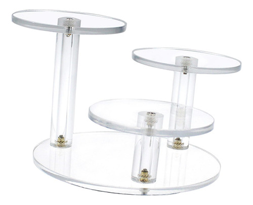 3 Soporte De Acrílico Redondo Soporte De Exhibición Claro