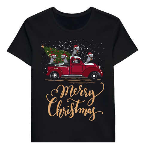 Remera Manatee Driving Christmas Tree Truck Manateetmas 0499