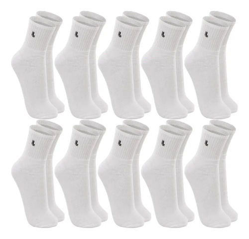 Kit 10 Pares Meia Lupo Original Masculina Cano Médio Algodão