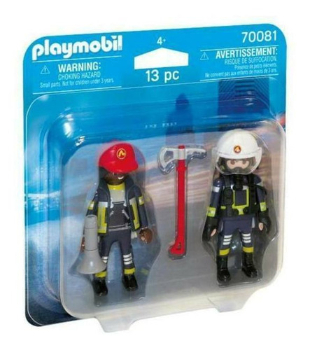 Imagem 1 de 3 de Playmobil - Pack 2 Figuras - Bonecos Bombeiros De Resgate